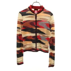 Missoni ミッソーニ イタリア製 総柄 長袖 ニットカーディガン 46 マルチ レディース 古着