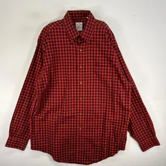古着 ブルックスブラザーズ Brooks Brothers 長袖シャツ チェック 胸ポケ ボタンダウン M  オレンジ系 マルチカラー メンズ