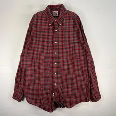 古着 80's～90's/80年代～90年代 ヴィンテージ ブルックスブラザーズ Brooks Brothers 長袖シャツ USA製 胸ポケ 薄手 L  レッド系 マルチカラー メンズ