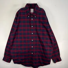 古着 ブルックスブラザーズ Brooks Brothers 長袖シャツ チェック ロゴ 刺繍 MADISON L  ワインレッド系 マルチカラー メンズ