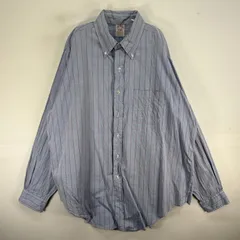 古着 ブルックスブラザーズ Brooks Brothers 長袖シャツ USA製 胸ポケ XL  ブルー系 ストライプ メンズ