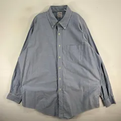 古着 ブルックスブラザーズ Brooks Brothers 長袖シャツ USA製 肉厚 胸ポケ XL  ブルー系 無地 メンズ
