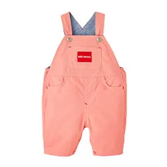 新品 [ミキハウス] オーバーオール 6分丈 ロゴ 無地 サロペット パンツ 綿100％ 男の子 女の子 ベビー キッズ 子供服 10-3339-492 S(70-80cm) サーモンピンク