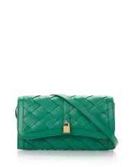 ステラマッカートニー レディース アクセサリー 財布 Stella McCartney Ryder Woven Wallet With Strap Bright Green グリーン