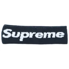 SUPREME (シュプリーム) ×NEW ERA 18AW Big Logo Headband ×ニューエラ ビッグロゴ ヘアバンド ブラック/ホワイト