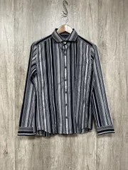 NICOLE CLUB FOR MEN ニコルクラブフォーメン ストライプ柄 シャツ size46/紺×グレー  ■◇ レディース