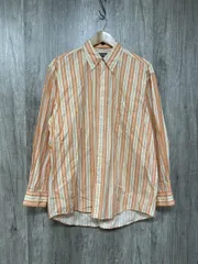 CHAPS RALPH LAUREN チャップス ラルフローレン ストライプ柄 シャツ sizeL/白ｘオレンジ  ■◇ メンズ