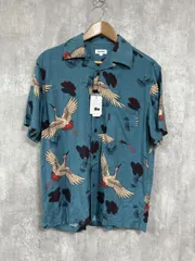 美品 MODIFIED モディファイト タグ付 和柄 ツル アロハ シャツ sizeS/緑  ■◆ レディースのサムネイル