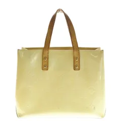 LOUIS VUITTON (ルイヴィトン) モノグラム ヴェルニ リードPM LVロゴ フラワー パテントレザー ハンドバッグ イエロー
