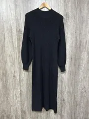 NATURAL BEAUTY BASIC ナチュラルビューティーベーシック ニット Iライン ワンピース sizeM/黒  ◆■ レディース