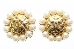 シャネル CHANEL 80s 90s ココマーク パール フラワー ビンテージ イヤリング ゴールド 【ブランド古着ベクトル】【中古】☆AA★▲■260304