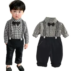 【人気商品】スーツ フォーマル ベビー 入園式 上下セット 4点セット 男の子 子供スーツ サスペンダー 入学式 七五三 キッズ お宮参り 初節句 出産祝い プレゼント