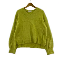 OPAQUE.CLIP オペーク ドット クリップ Vネック シャギーニット sizeL/イエロー