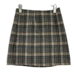 fredy emue フレディ エミュ チェック 台形ミニスカート size36/ベージュ×グレー