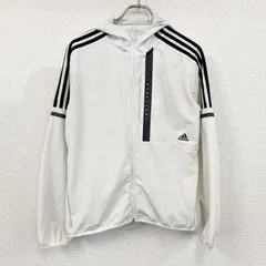 古着 used　adidas　アディダス　24/7ストレッチライトウーブンフルジップパーカー　パフォーマンスロゴ　白　ホワイト　OTサイズ