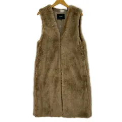 allureville アルアバイル フェイクファーロングベスト size2/ブラウン