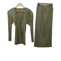 PLEATS PLEASE(プリーツプリーズ) スカートセットアップ レディース美品  - カーキ プリーツ/ウエストゴムのサムネイル