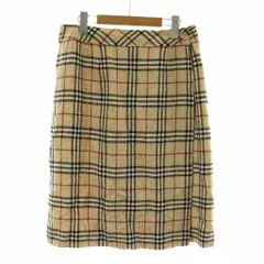 バーバリー ロンドン BURBERRY LONDON ラップスカート 巻きスカート ノバチェック 13 ベージュ ひざ丈 FXB89-007 /PP ■GY50