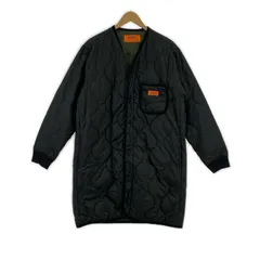 UNIVERSAL OVERALL ユニバーサルオーバーオール ノーカラー キルティングコート sizeM/ブラック