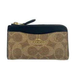 COACH コーチ CW427 L字ファスナーコインケース/ブラウン×ブラック