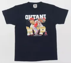 【中古】Tシャツ 大谷翔平#17(ロサンゼルス・エンゼルス) Fanatics 2023ア・リーグMVP記念 フォトTシャツ ネイビー Lサイズ