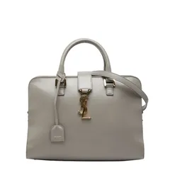 サンローラン YSLロゴ ハンドバッグ ショルダーバッグ 2WAY グレー レザー レディース SAINT LAURENT【1-0257060】