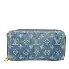 ルイ ヴィトン モノグラムデニム LVリミックス ジッピーウォレット ラウンドファスナー 長財布 M82958 ライトブルー デニム レディース LOUIS VUITTON【1-0257681】