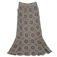シャネル ココロゴ ロング マーメイド スカート サイズ38 P18094V10378 グレー ブラウン ホワイト シルク レディース CHANEL【1-0258384】のサムネイル