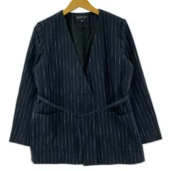 INDIVI  インディヴィ    ノーカラー ベルト付きジャケット size36/ブラック系