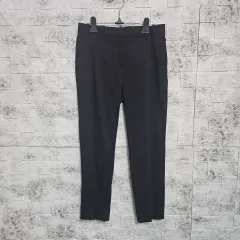 セオリー ブラック リネン ストレッチ スラックス パンツ