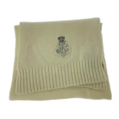 POLO RALPH LAUREN ポロ・ラルフローレン 刺繍入りマフラー/アイボリー