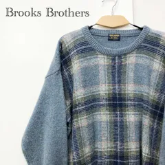 Brooks Brothers ブルックス ブラザーズ 長袖 ニット セーター チェック柄 ウール Lサイズ メンズ ファッション _208023