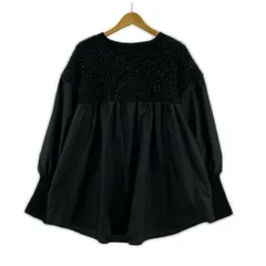 Simplicite シンプリシテェ ラメニット 切替 フレアチュニック size表記なし/ブラックのサムネイル