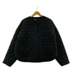 ZARA ザラ ハートキルティング ノーカラージャケット sizeEUR M/ブラック