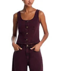 ラグアンドボーン レディース アウター ベスト デニム rag bone Poppy Denim Vest Burnt Burgundy バーガンディ