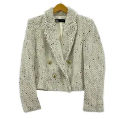 ZARAザラ ツイードジャケット sizeEUR S/ホワイト×ブラック