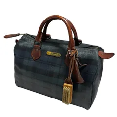 POLO RALPH LAUREN ポロ ラルフローレン ミニボストンバッグ ハンドバッグ チェック柄 ブラックウォッチ 手持ち レザー PVC レディース メンズ ユニセックス ヴィンテージ  90s