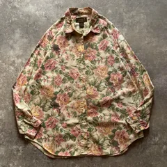 80年代 80s Eddie Bauer エディーバウアー レディース 花柄 コットン シャツ