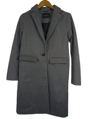 k03250902092　BLISS POINT　Sサイズ　グレー×黒　　アウター　コートミディアム丈　秋冬