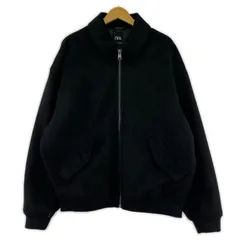 ZARA ザラ フェイクレザー 中綿ブルゾン sizeEUR L/ブラック