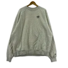 umbro アンブロ 裏起毛 ロゴ刺繡スウェット sizeL/ライトグレー