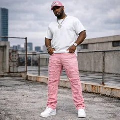 リペアクラッシュ ストレートデニム ダメージデニム Y2K ストリート