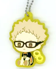 【中古】キーホルダー 月島蛍(ファーストユニフォームver.) 「ハイキュー!! ぺたっとねじまきらばーきーほるだー vol.1 カプセルトイ版」