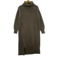 SHIPS シップス タートルネック ニットワンピース sizeS/グレージュ