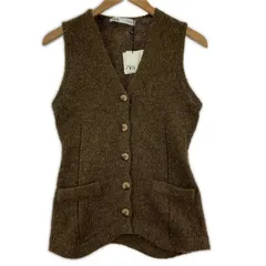 美品 ZARA ザラ タグ付き ニットベスト sizeEUR M/ブラウン