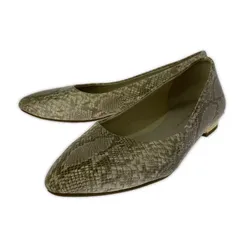 WA ORiental TRaffic ダブルエーオリエンタルトラフィック パイソン柄 ローヒールパンプス size40/ベージュ系