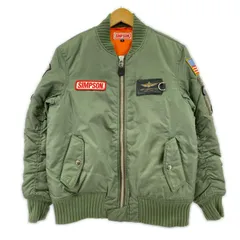 Simpsons シンプソン バック刺繍 MA-1 フライトジャケット sizeWL/カーキ