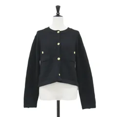 Deuxieme Classe ドゥーズィエム クラス ジャケット ブラック 黒 サイズ:FREE | 22秋冬 カシミヤ ニット ジャケット | cashmere | カーディガン ショート丈 クルーネック | アウター ブルゾン【レディース】【中古】