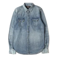 RRL ダブルアールエル シャツ インディゴ サイズ:M | ヴィンテージ加工 デニム ウエスタン シャツ | ラルフローレン トップス カジュアルシャツ 長袖【メンズ】【中古】