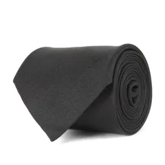 【美品】LOUIS VUITTON ルイヴィトン ネクタイ | ワンポイント LVロゴ 8CM シルク ネクタイ (M75282) | ブラック 黒 | イタリア製 ブランド アイテム【メンズ】【中古】